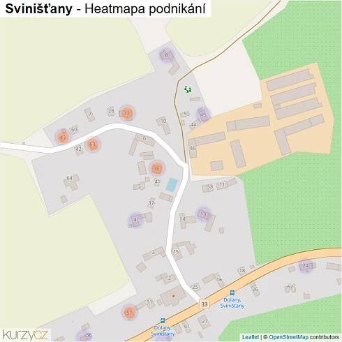 Mapa Svinišťany - Firmy v části obce.