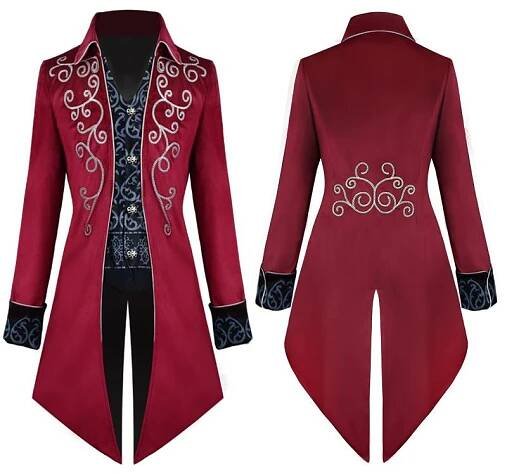 Středověký smoking Steampunk Vintage viktoriánský Větrovka s dlouhým rukávem Středověký Vintage oblek Prince Kostým pro muže Pánské Steampunk