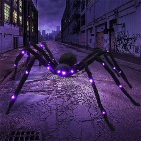 Strašidelný gigantický pavouk s LED světýlky