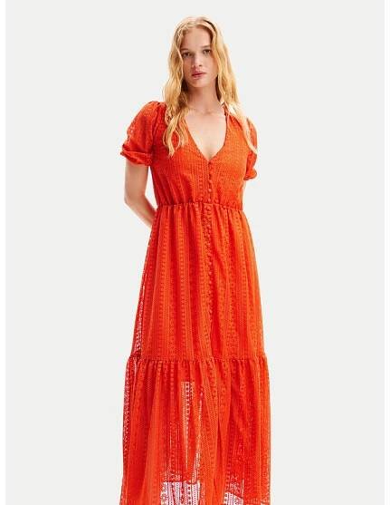 Desigual Desigual Letní šaty Ottawa 24SWVW05 Oranžová Regular Fit