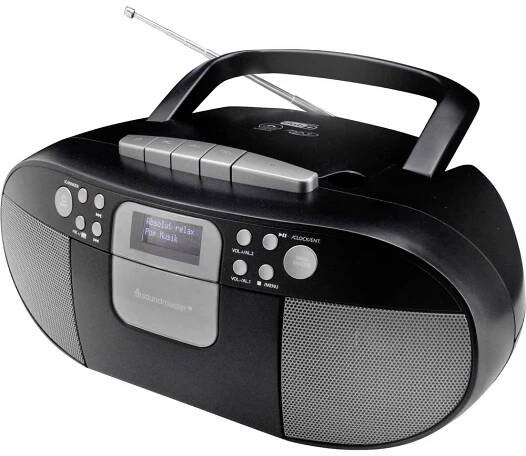 soundmaster SCD7800SW SCD7800SW rádio s kazetovým přehrávačem, DAB+, FM, AUX, CD, kazeta, USB, funkce alarmu, černá