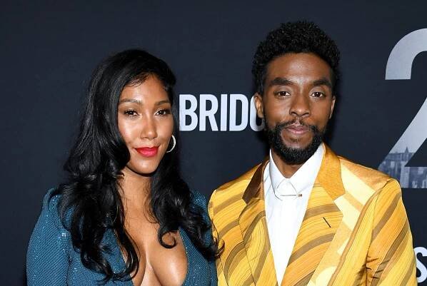 Taylor Simone Ledward and Chadwick Boseman