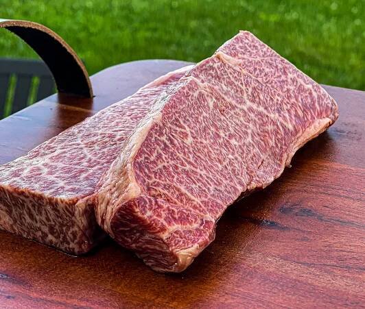 wagyu beef in hands
