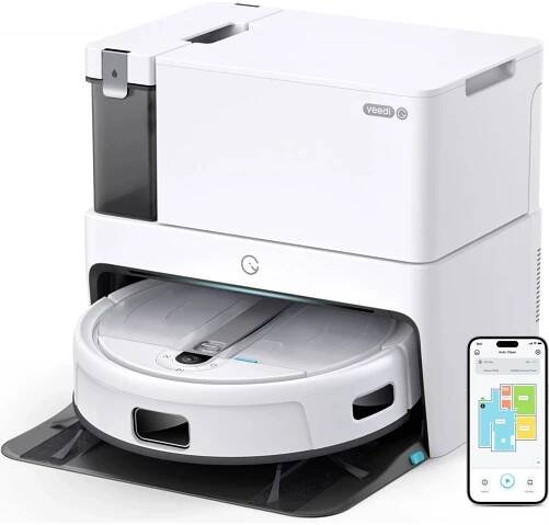 yeedi Robotický vysavač Cube s funkcí otírání, vysavač s vysavačem, samočištitelný, samočistící, sací stanice, 5100 Pa X001ST9T93