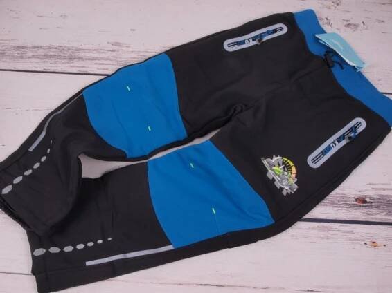 Funkční softshellové outdoor kalhoty oteplováky Kugo tm. šedé s modrou FORMULE outdoor vodoodpudivé