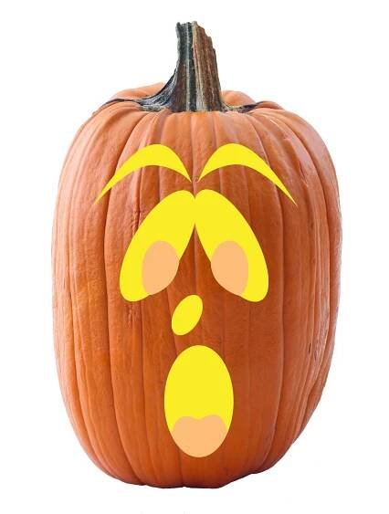 pumpkin with scared face stencil
