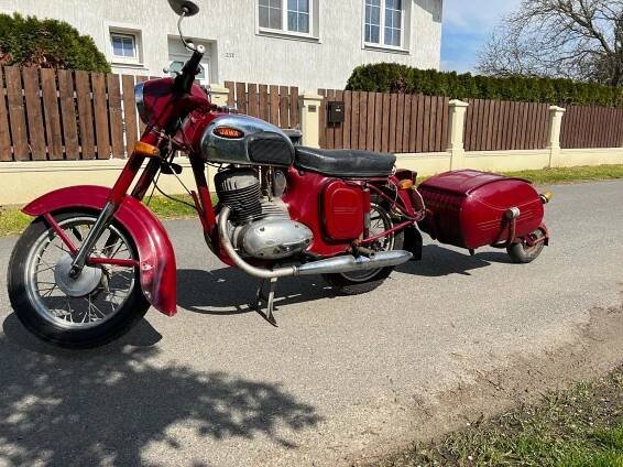 Jawa 250/592 + Pav 40, původní stav, první majitel, r.v. 1969