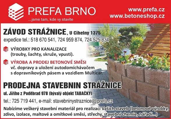 PREFA BRNO a.s. - závod Strážnice | STAVEBNINY, KOUPELNY | Veselské a Strážnické služby