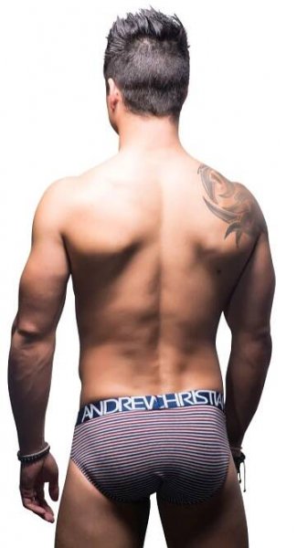 Slipy Andrew Christian Limited Edition Almost Naked Cotton Brief vínovo-modré
