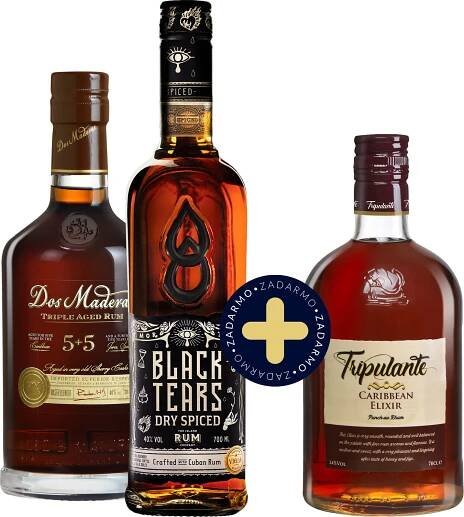 Set Dos Maderas PX 5+5 + Black Tears Spiced Rum + Tripulante Caribbean Elixir zdarma - Tmavý rum | Svět nápojů