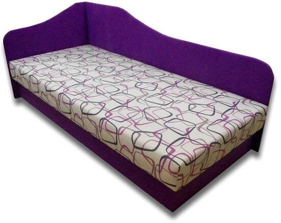 Jednolůžková postel (válenda) 80 cm Lady 87 (Fialová 49 + Dodo 1058) (L)