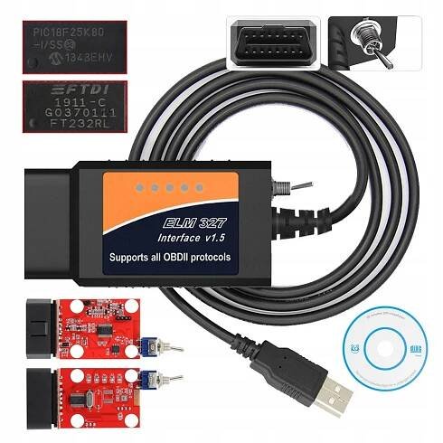 FORScan ROZHRANÍ DIAGNOSTIKA FORD MAZDA OBD USB ELM327 FTDI čip PIC18F25K80
