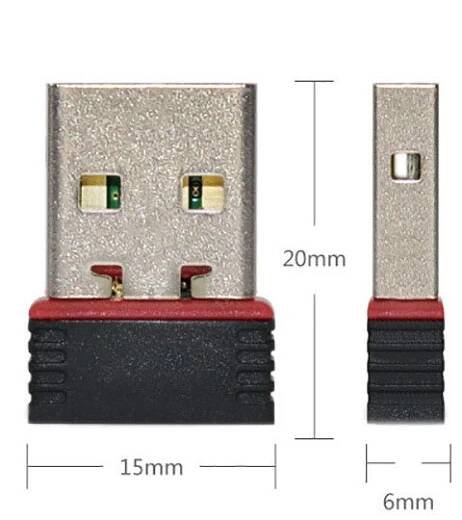 Adaptér Realtek RTL8188 USB WiFi 802.11B/G/N mini karta bezdrátového síťového dongle