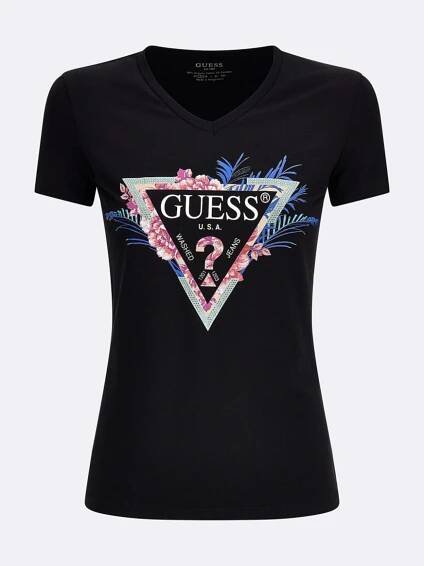 detail Guess dámské černé tričko