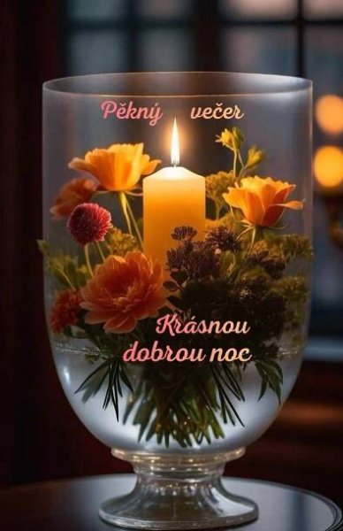 Good Night Quotes with Flowers and Candle