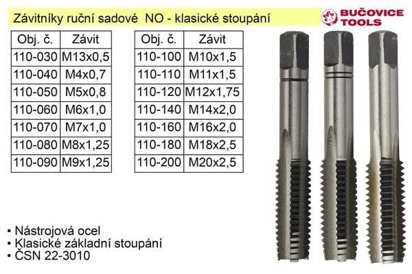 Závitníky ruční sadové M8x1,25 NO klasický závit