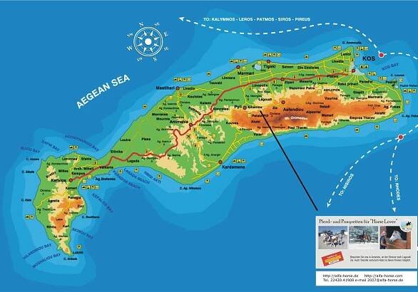 Přehledná mapa ostrova Kos aktualizovaná 2025 | Levnocestovani.cz