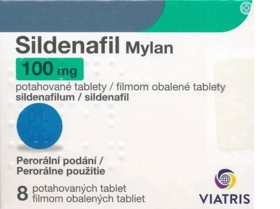 Sildenafil Viatris 100 mg, 8 tablet (krabička)