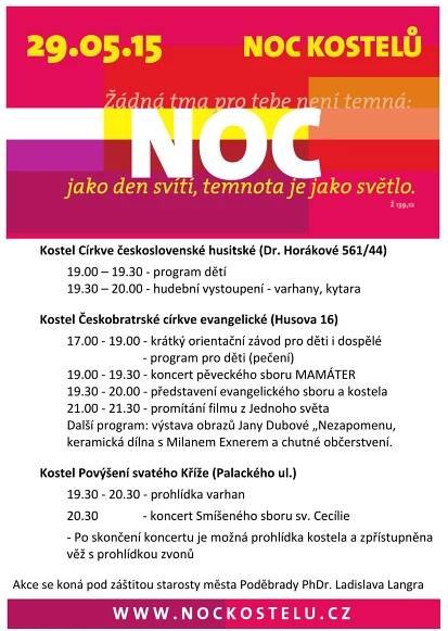 Noc kostelů v Poděbradech | Evangelická církev Poděbrady