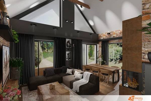 Novostavba na Vysočině - Návrhy interiérů, interierstudio3D.cz