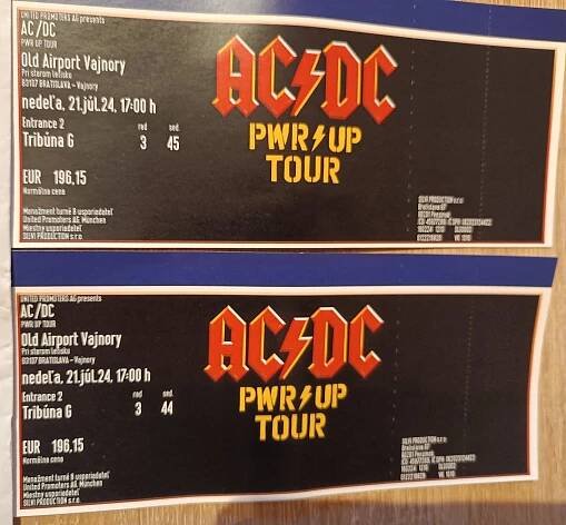 AC/DC Bratislava 2024, 2x vstupenka