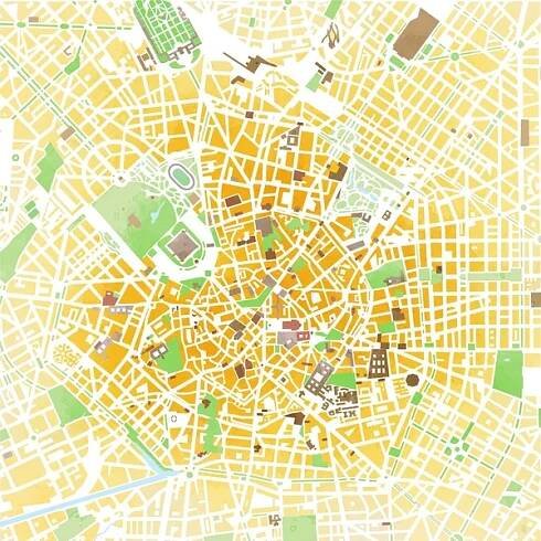 Mapa Miláno, Itálie — Stock obrázek