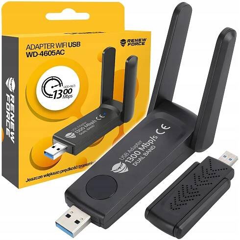 Síťová karta WI-FI USB EXTERNÍ adaptér 1300Mbps 3.0 DUAL 2 Antény 5GHz