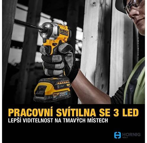 DeWalt DCF850E2T aku rázový utahovák 18V/2*1,7Ah, 205Nm, 1/4", POWERSTACK, TSTAK