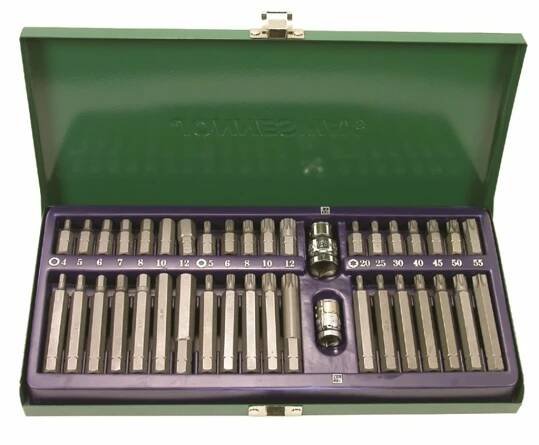 Sada 40 bitů (IMBUS, TORX, XZN), adaptér 1/2” a 3/8” - JONNESWAY S29H4140S
