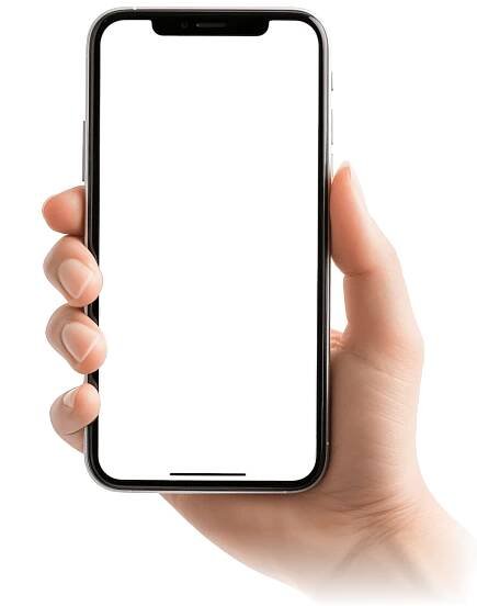 hand holding an empty iphone