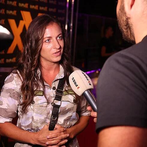 Michaela Dostálová s redaktorem Expresu