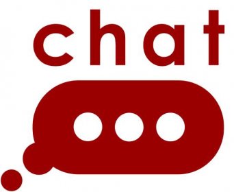 Text "chat" with speech bubble.
