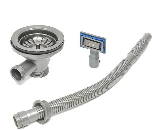 Swiss Aqua Technologies /Grohe Built-In Kitchen Sink, 55x45x21cm + Essence Tap, Brushed Gun Metal (SATSINK5545BGM-SET2)