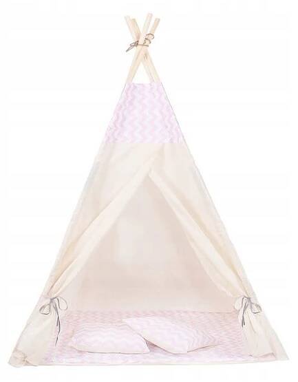 Teepee stan pro děti SPRINGOS Růžový Zigzag