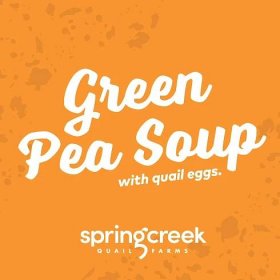 Green Pea Soup With Quail Eggs