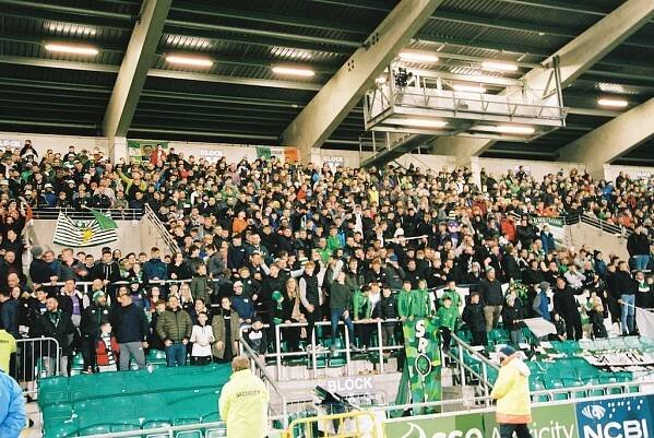Shamrock Rovers football club fans by Jon Daczkowski