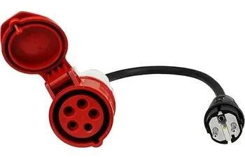 Datový kabel EV EXPERT Adaptér z 16A zásuvky Schuko na průmyslovou zásuvku 32A CEE