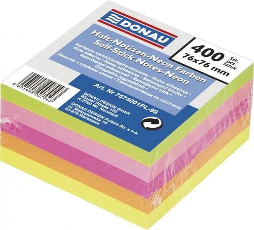 Kostka samolepicí neonová, 400 lístků