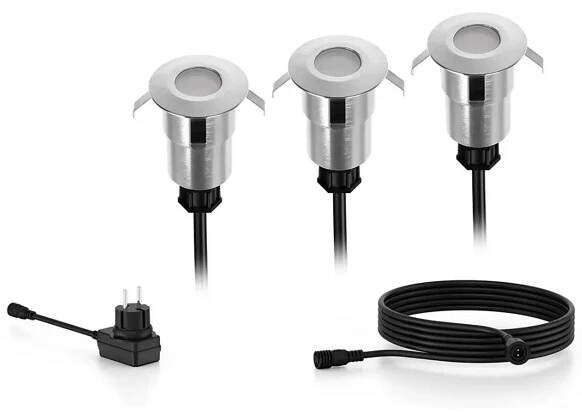 Philips - SADA 3x LED Venkovní zápustné svítidlo SPORE LED/1W/24/230V IP67