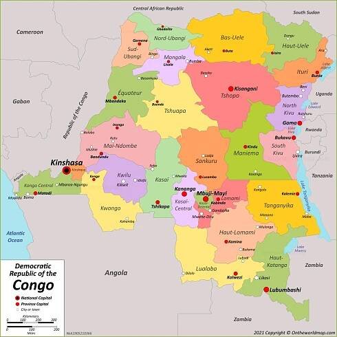 Democratic Republic of the Congo Maps | Maps of DR Congo (DRC, Congo-Kinshasa, Zaire) 
