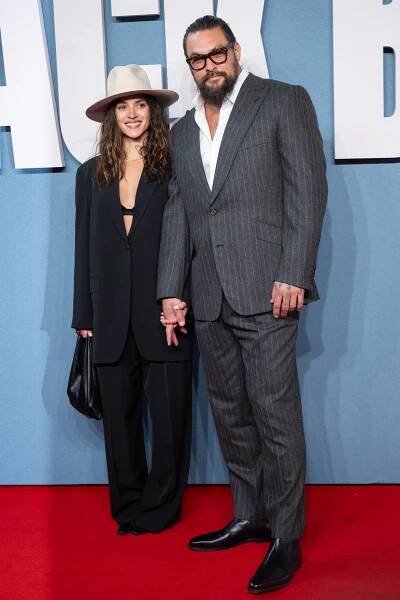 Jason Momoa and Adria Arjona at an event for Black Bag (2025)