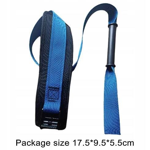 Protahovací popruh, pomůcka na cvičení nohou, nastavitelný odolný popruh na nohy, modrý Délka 17.5 cm