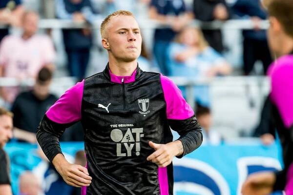 Daniel Gudjohnsen of Malmö FF before a Champions League qualifier.