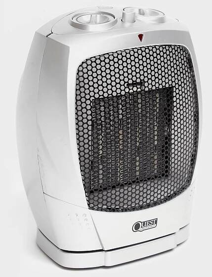 Quest Quest Dual Purpose Ceramic Heater 750-1000W - White, White