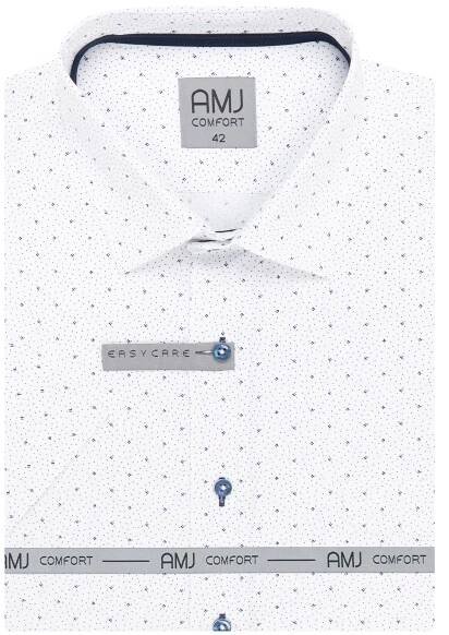 Pánská košile AMJ s krátkým rukávem Comfort slim VKSBR 1368 bílo-navy