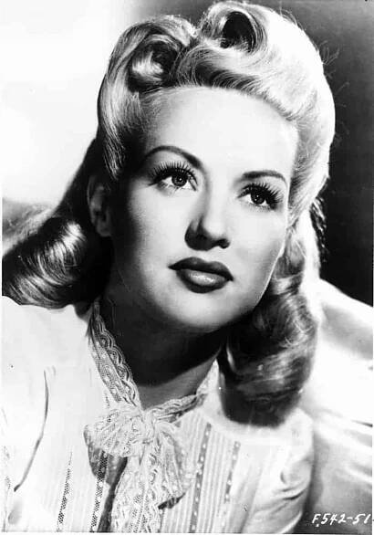 black and white image of Betty Grable