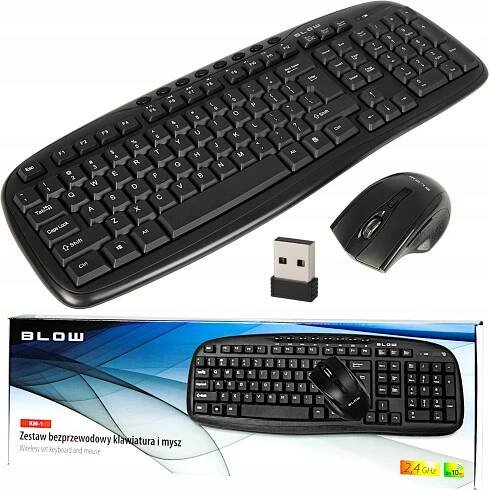 SADA BEZDRÁTOVÁ KLÁVESNICE + USB QWERTY MYŠ DO KANCELÁŘE DŮM ŠKOLA