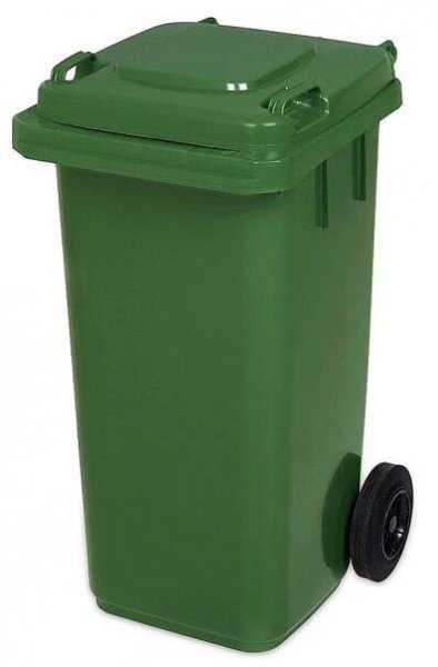 Popelnice hran. 120l PVC-zelená