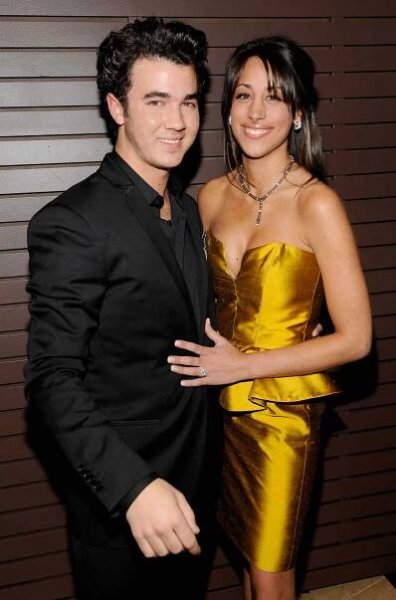 Kevin Jonas and wife Danielle Deleasa arrive at the 52nd Annual GRAMMY Awards - Salute To Icons Honoring Doug Morris held at The Beverly Hilton Hotel on January 30, 2010 in Beverly Hills, California