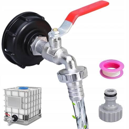 KRAN Čerpací ventil IBC MAUZER NÁDRŽ S60x6 VENTIL Kompletní SADA 5 ks Váha 0.4 kg